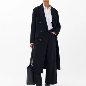 NWT $898 Rag & Bone Vasso Wool Coat Black Size Medium Overcoat